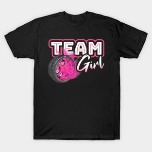 Gender Reveal Team Girl Burnouts Baby Shower Party Gift Idea T-Shirt